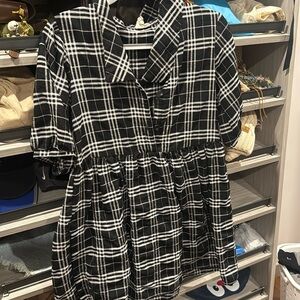 cotton and linen plaid dress